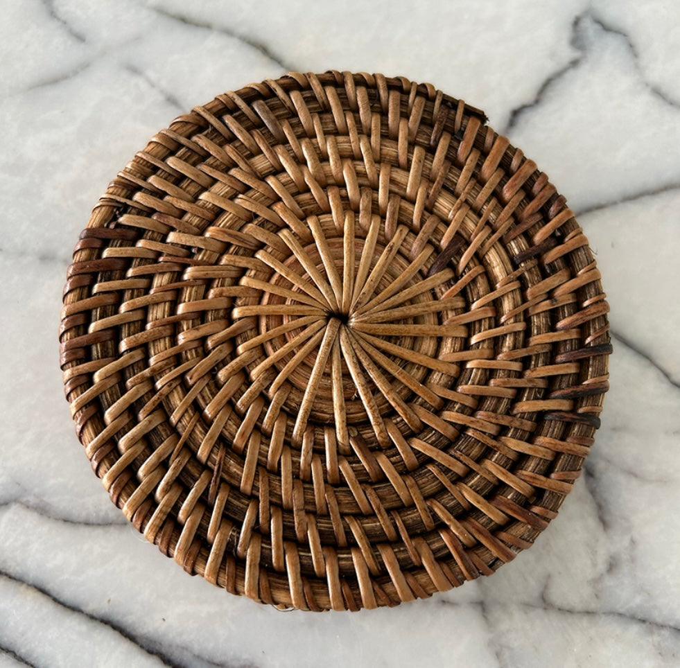 Coaster Rattan Round 10cm Set of 4