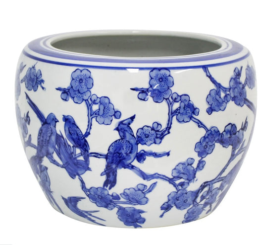 Planter Blossom- Blue & White Ceramic