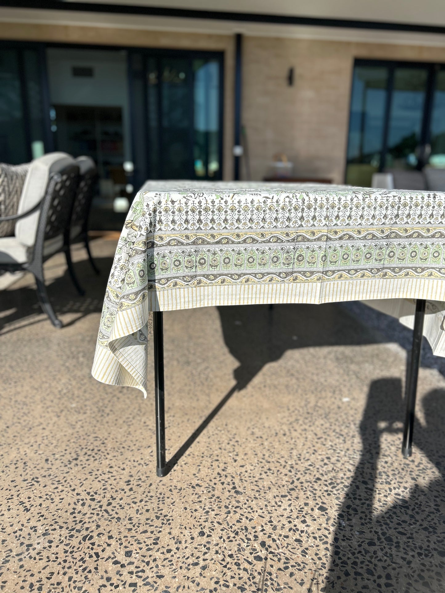 Annabel Block Printed Table Cloth 150 x 220cm