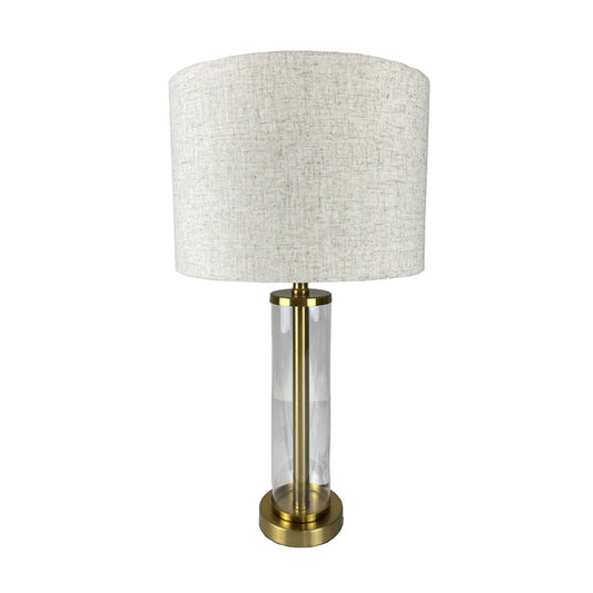 Sahara Glass & Gold Lamp with Natural Drum Shade