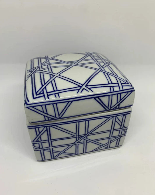 Hamptons Blue & White Trinket Box