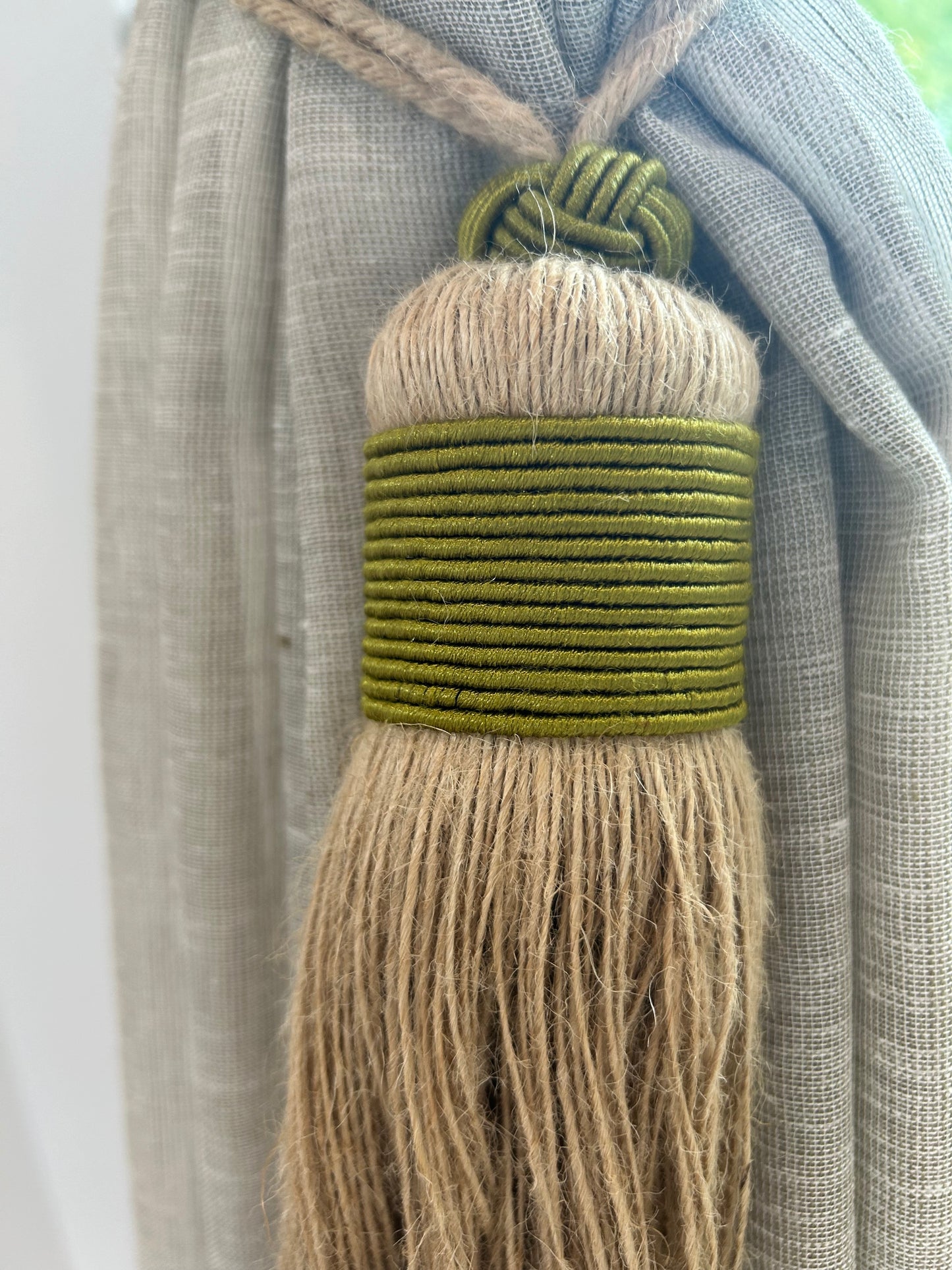 Moroccan Jute + Cactus Silk Tassels / Tie Backs