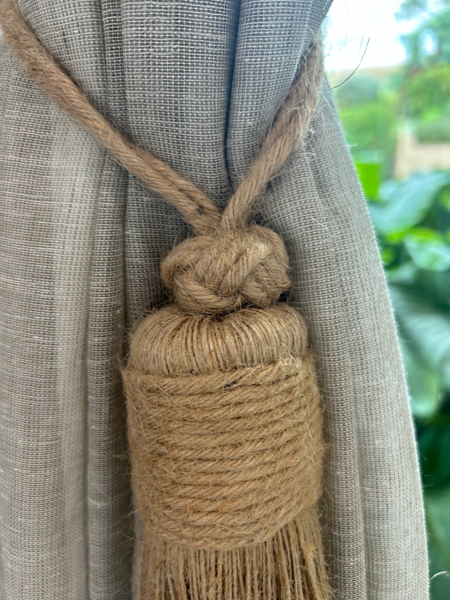 Moroccan Jute + Cactus Silk Tassels / Tie Backs