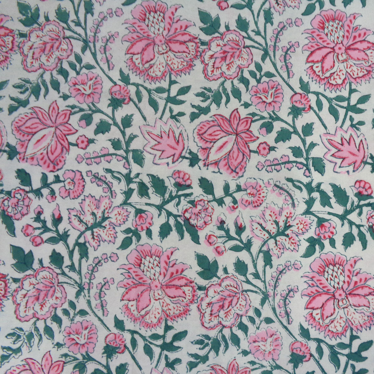 Block Print Tablecloth Mohini 180x340cm Pink & Aqua