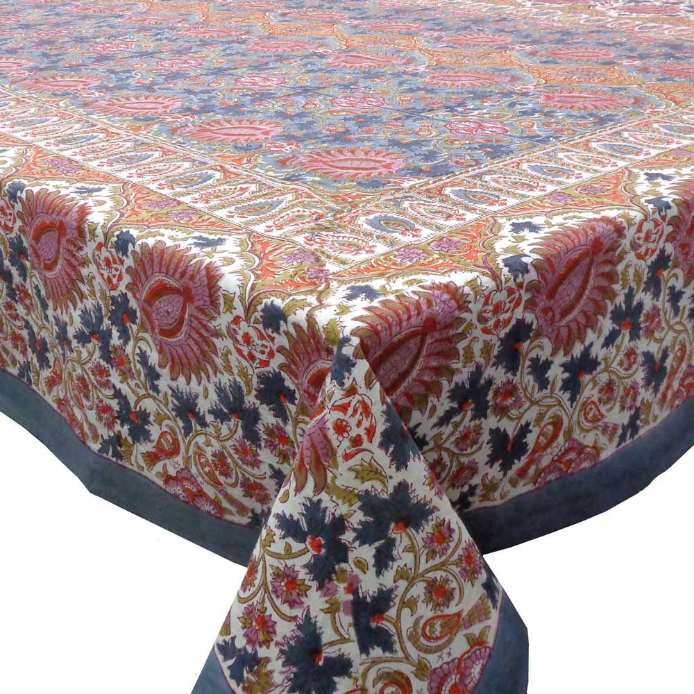 Block Print Tablecloth Paradise 180x270cm Multi