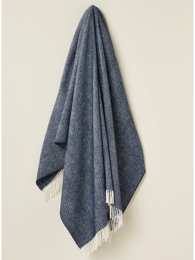 Herringbone Throw Navy (Bronte by Moon)