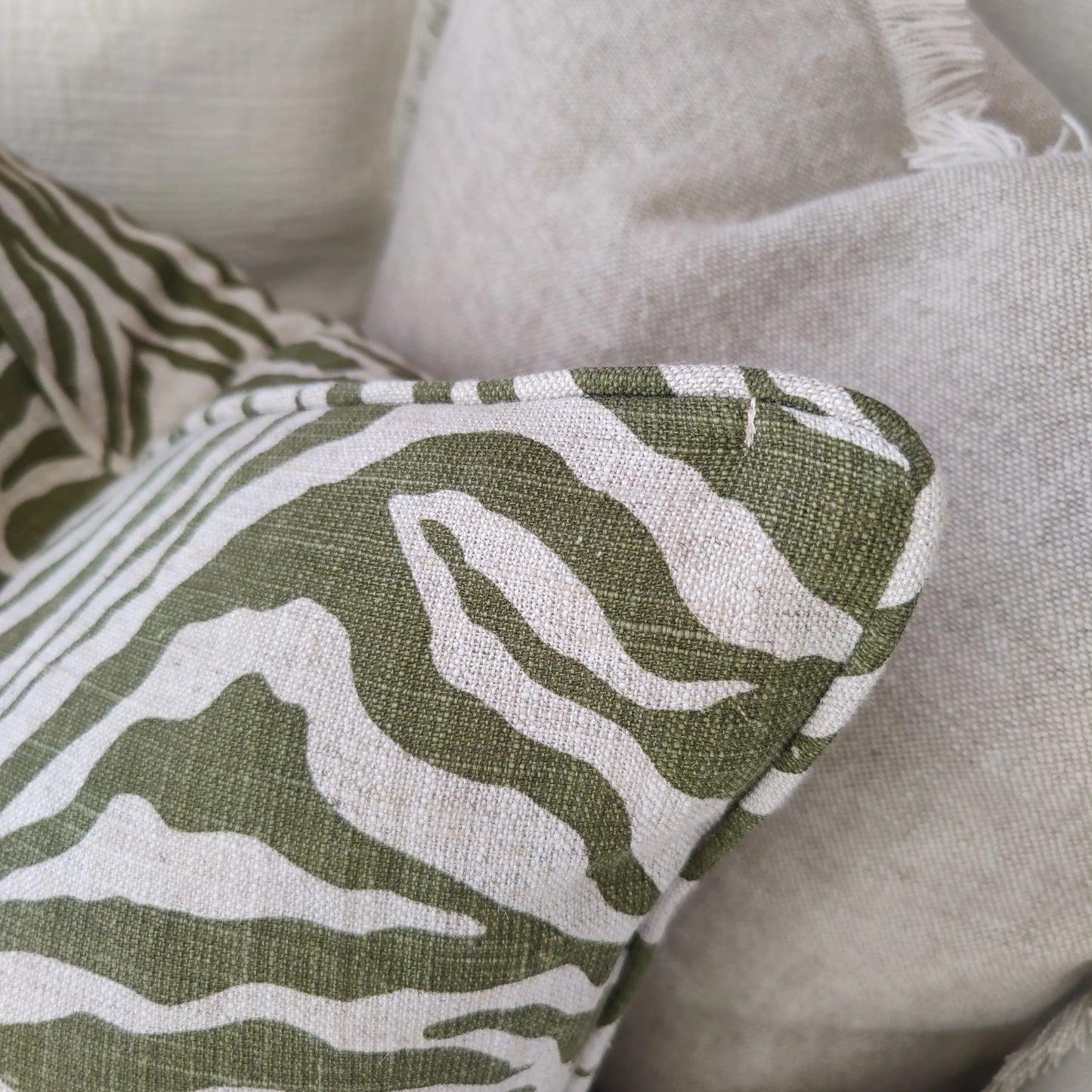 Verona Linen Cushion 55cm Square - Forest Green