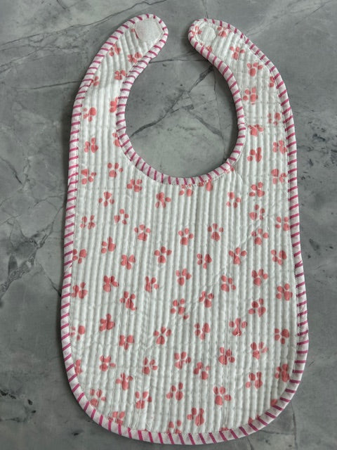 Baby Bib - Block Printed Pink