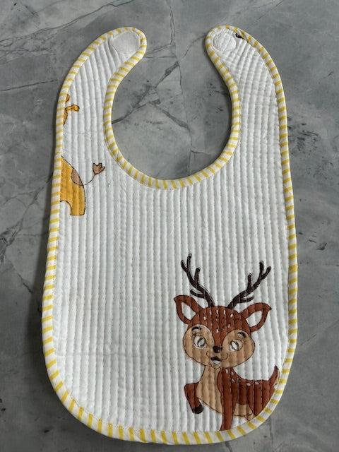 Baby Bib - Block Printed Yellow