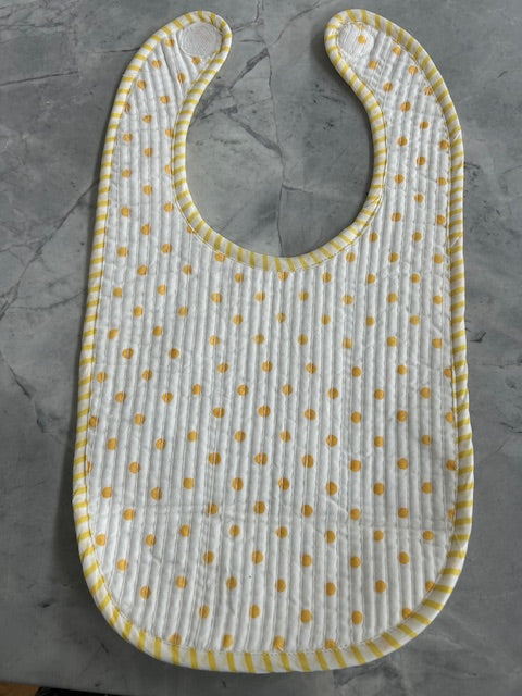 Baby Bib - Block Printed Yellow