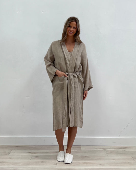 Natural Linen Robe