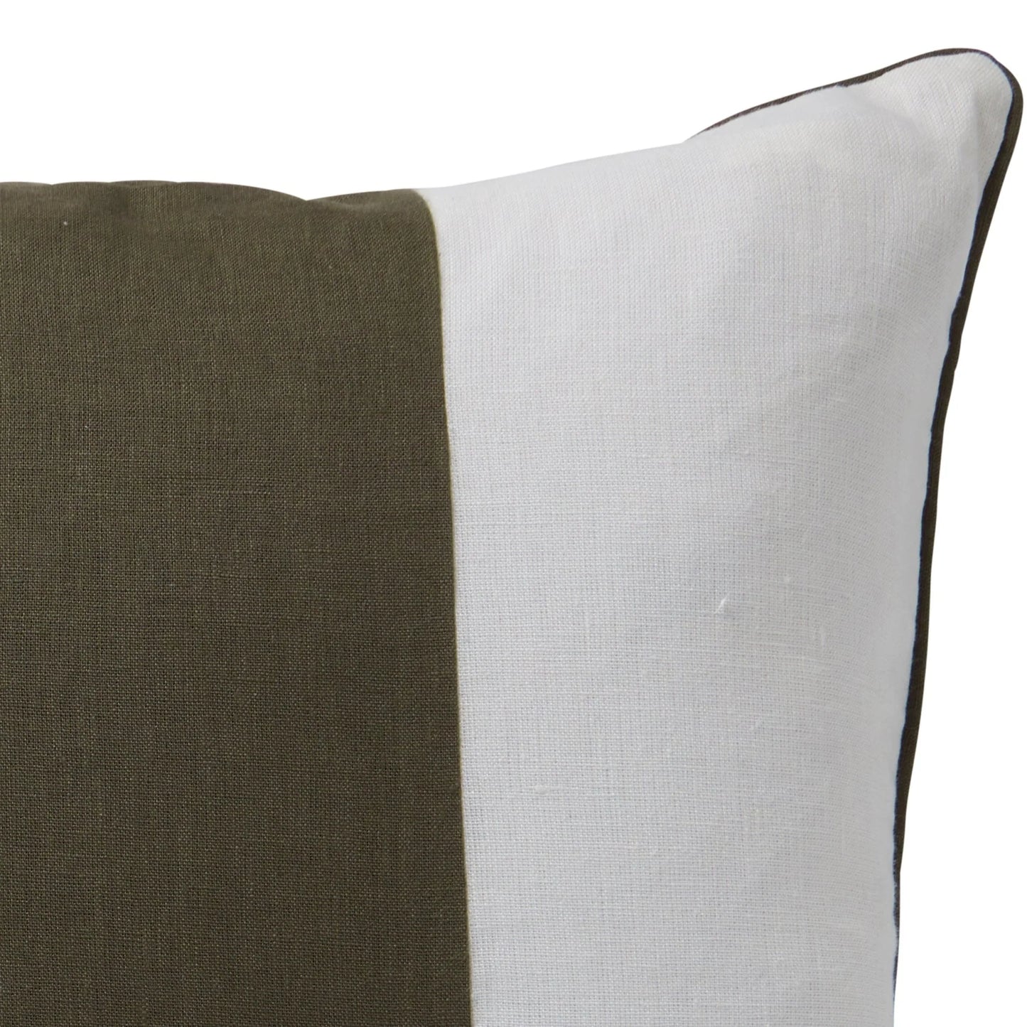 Modena Linen Olive Stripe Cushion 50x50cm