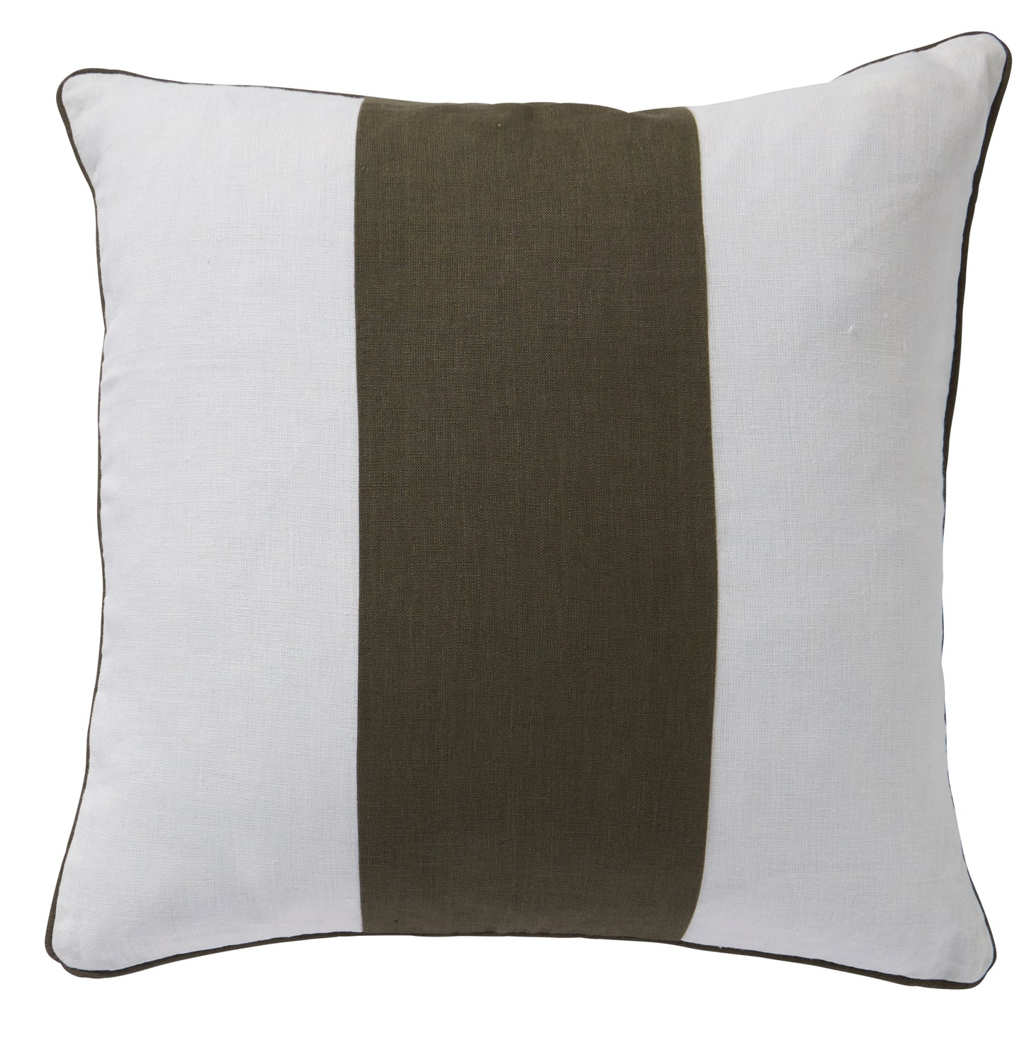 Modena Linen Olive Stripe Cushion 50x50cm