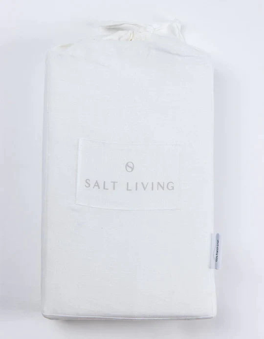 Salt Living Linen Duvet Cover Set - QUEEN White