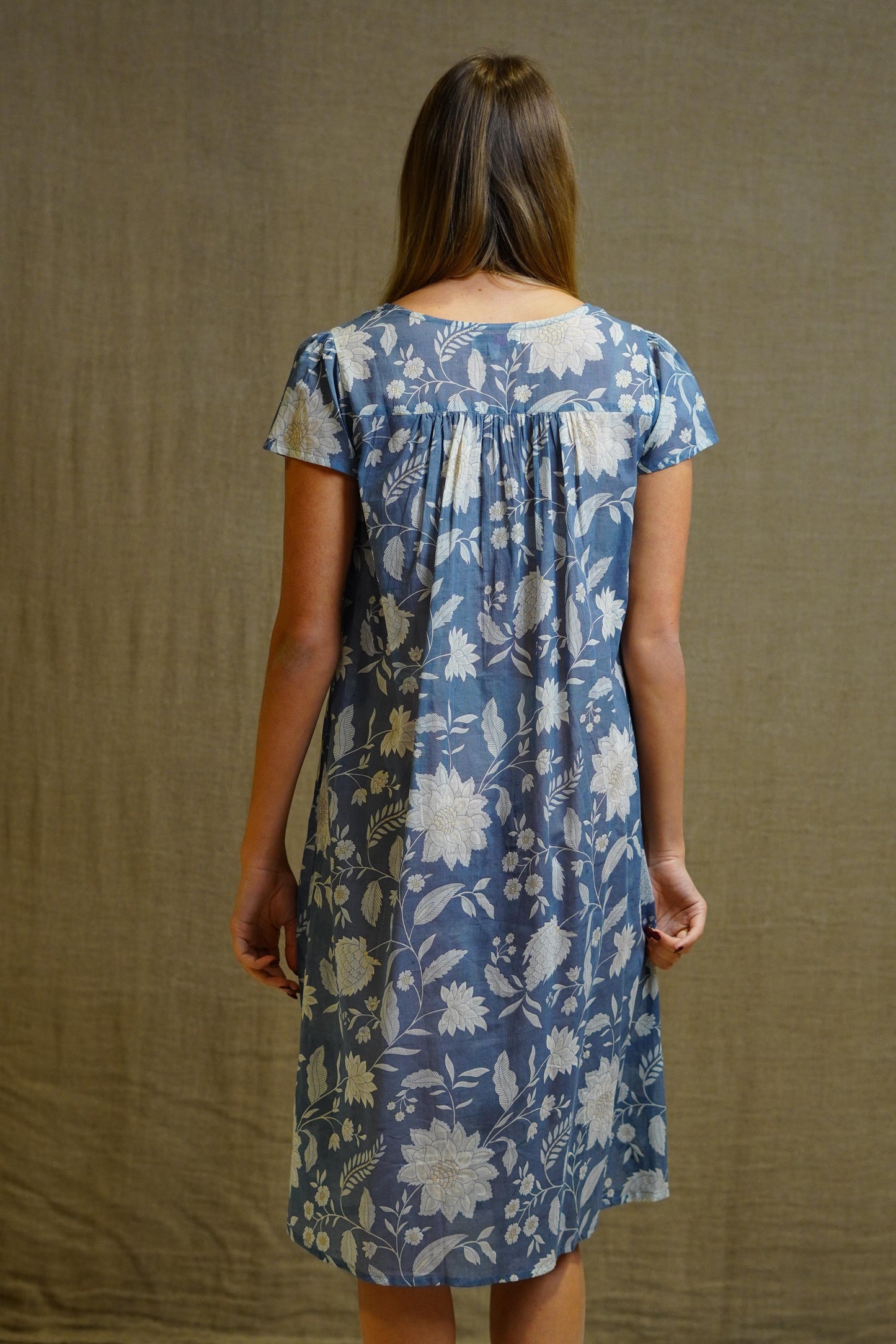 Sky Blue Chrysanthemum Nightie