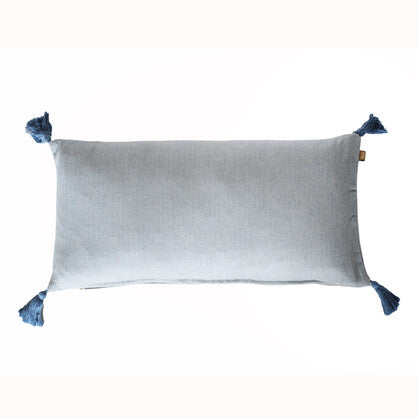 Cotton Herringbone Breakfast Cushion Light Blue