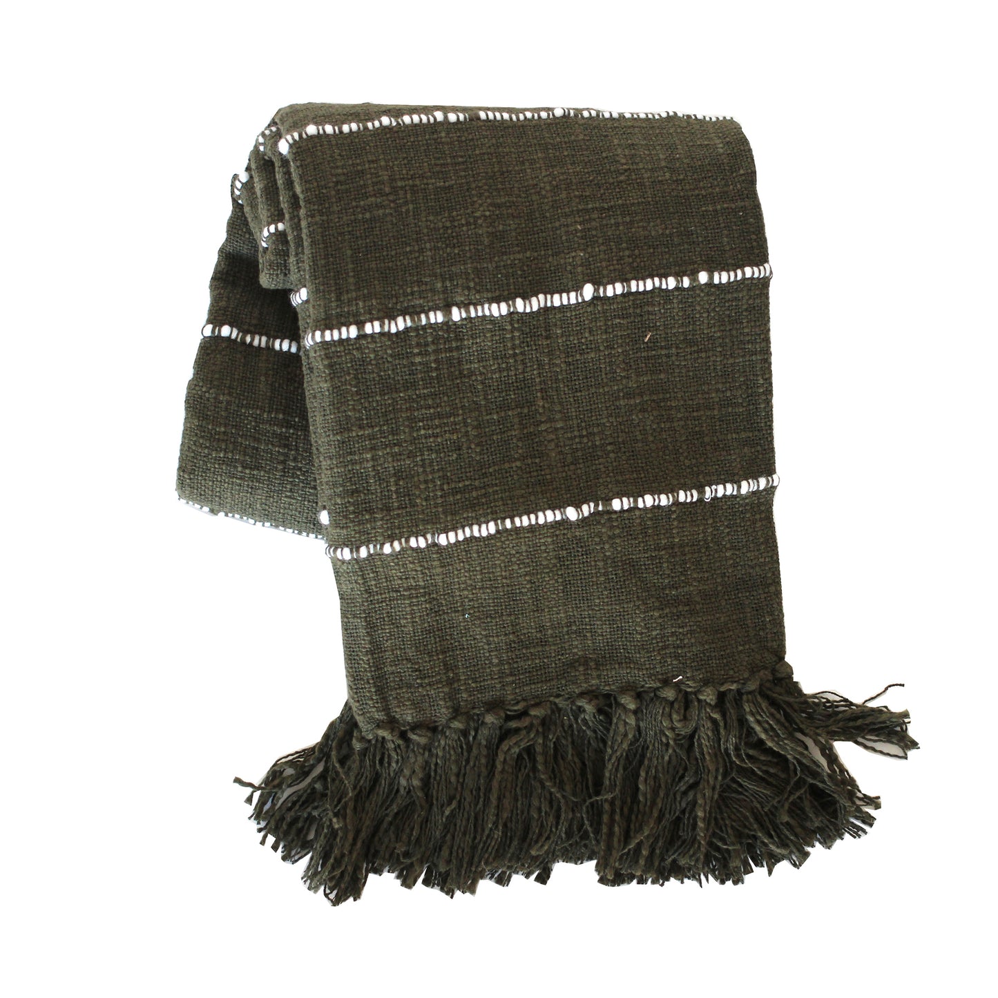 Stripe Slub Throw - Olive 130x170cm