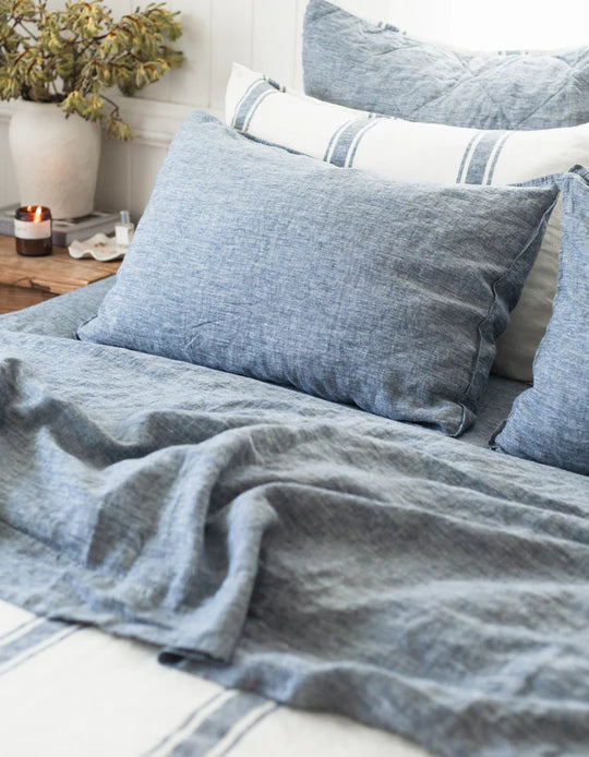 Salt Living Linen  Queen Sheet Set -Indigo