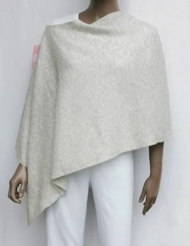 Cashmere Poncho - Heather Fog