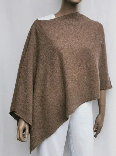 Cashmere Poncho - Heather Caramel