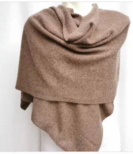 Cashmere Wrap Scarf - Heather Caramel