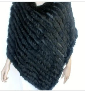 Fur Poncho Black