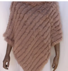 Fur Poncho Dusty Pink