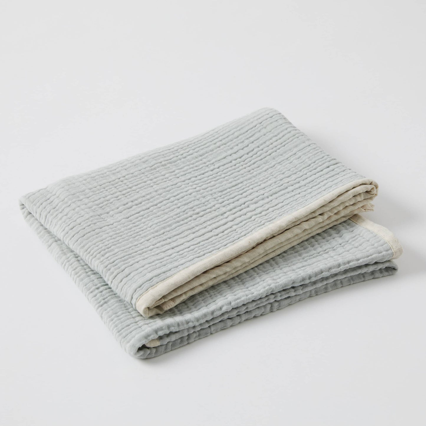 LUNA 4 LAYERED MUSLIN COTTON BABY BLANKET – SEA MIST