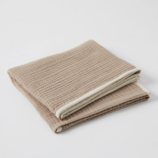 LUNA 4 LAYERED MUSLIN COTTON BABY BLANKET – ALMOND