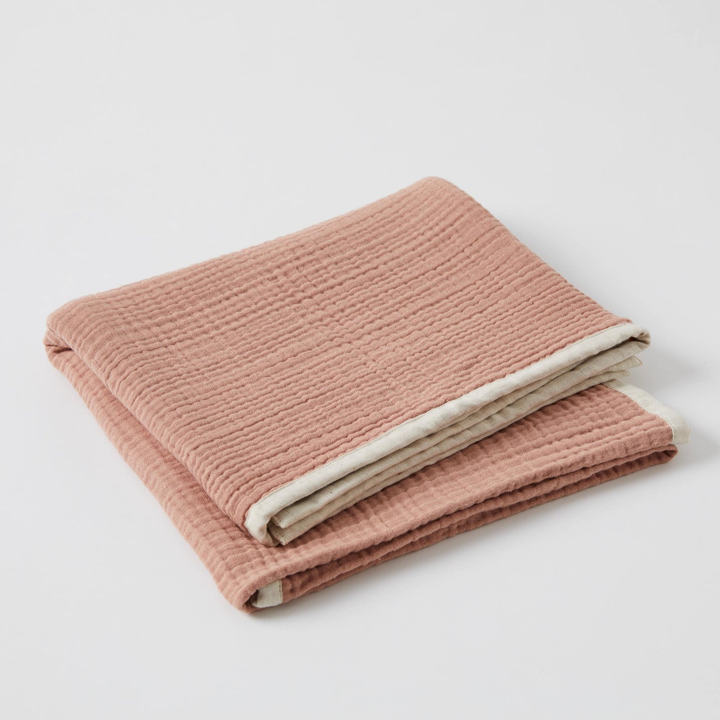 LUNA 4 LAYERED MUSLIN COTTON BABY BLANKET – DESERT PINK