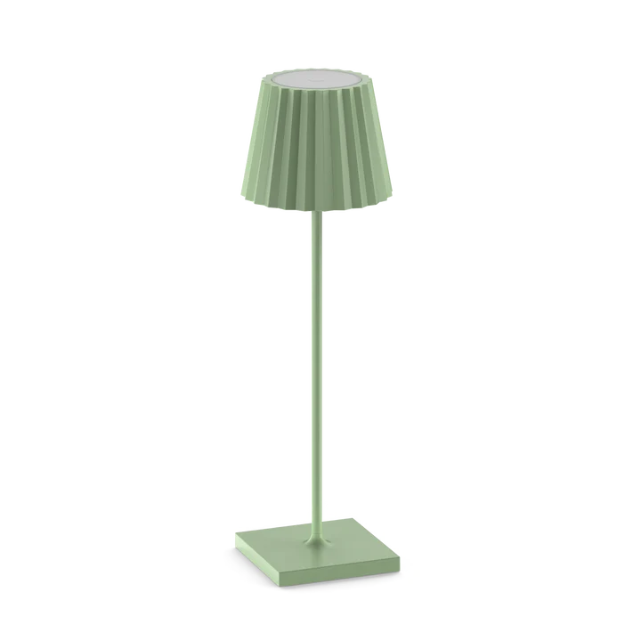 Plisse Luxurious Cordless Table Lamp Sage