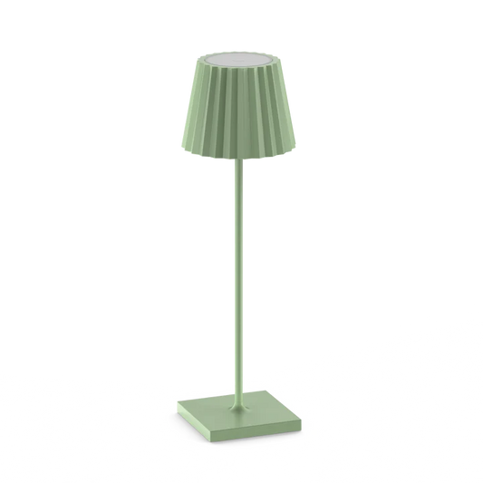 Plisse Luxurious Cordless Table Lamp Sage