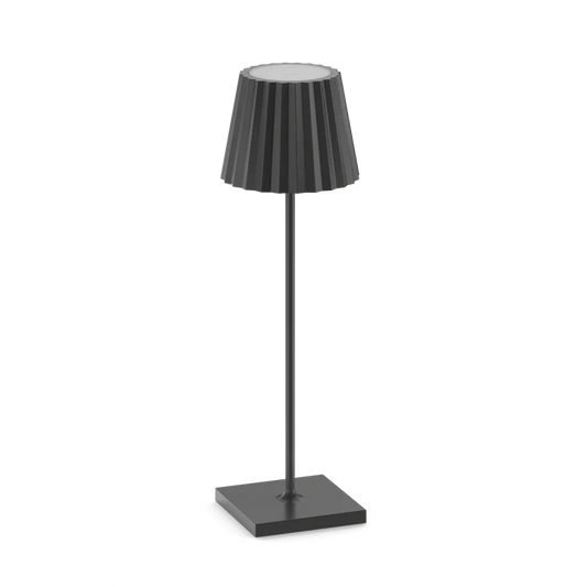 Plisse Luxurious Cordless Table Lamp Black