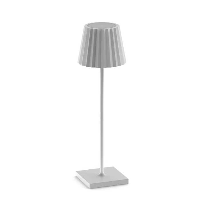 Plisse Luxurious Cordless Table Lamp White