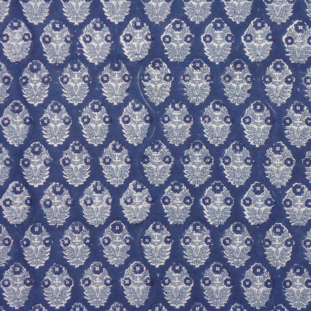 Hand Block Printed Cotton Napkin Boota Blue Set/4