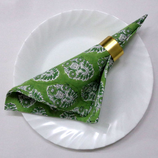 Napkin Block Print Boota Celadon (Set/4)