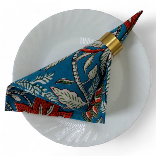Hand Block Printed Cotton Napkin Bossanova Gud Set/4
