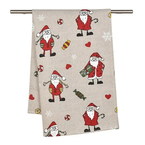 Christmas Santa Candy Tea Towel