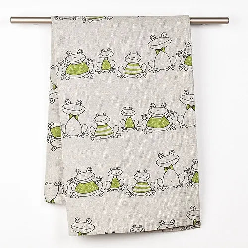 Green Frogs Tea Towel