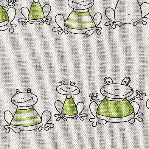 Green Frogs Tea Towel