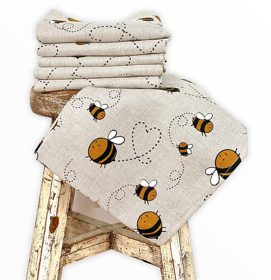 Busy Bee Linen Tea Towel