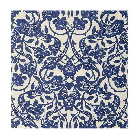 Mosaic Print 3pm 20pk Napkins Blue & White