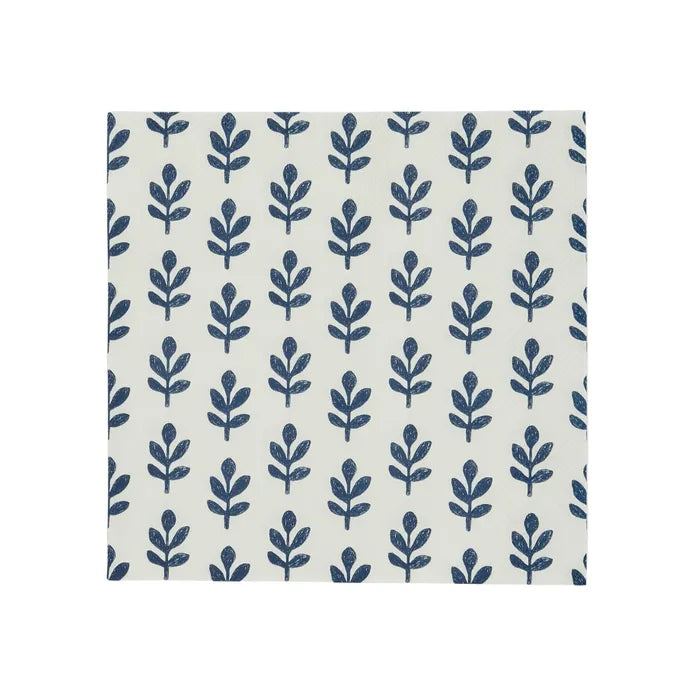 Tulsi 3ply 20pk Napkins Blue & White