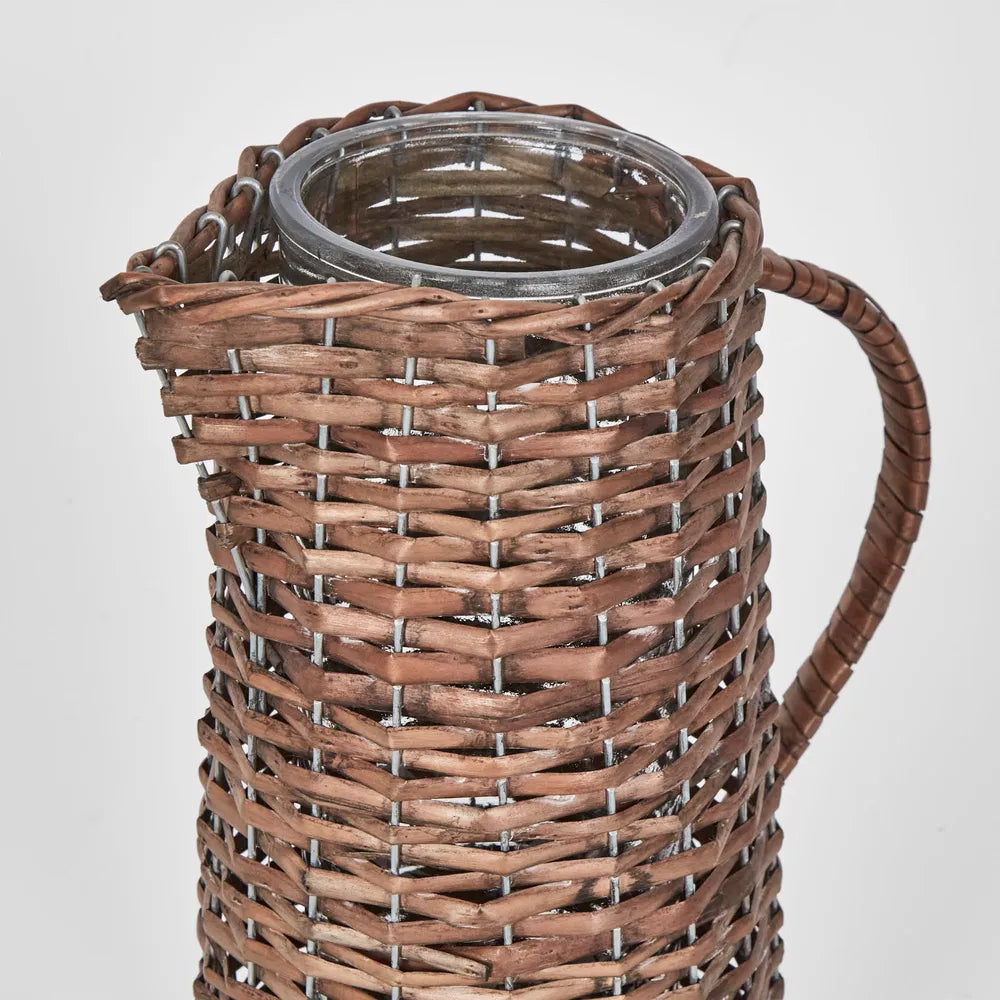 Wicker Jug With Glass Insert S