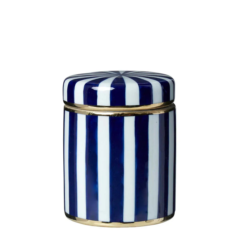 Paris Stripe Jar Small Blue