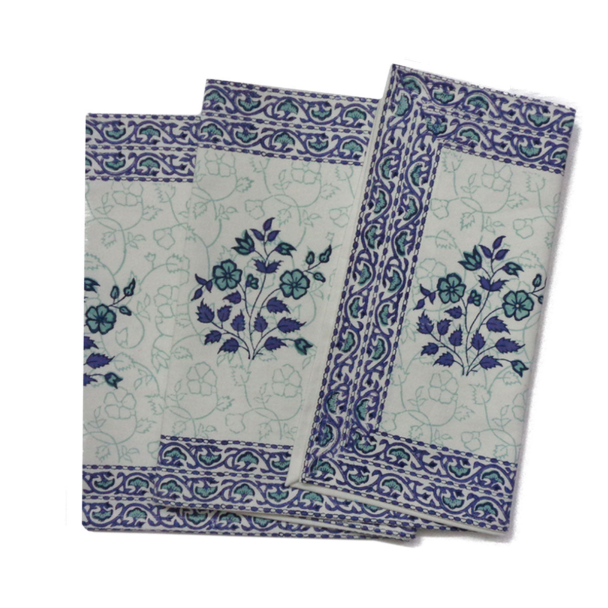 Table Runner (Long) Block Printed Blue Kali-2 170x33cm