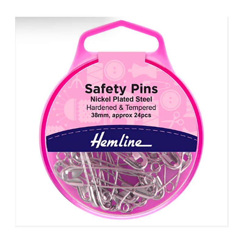 Hemline Safety Pins Nickel Plated Steel 38mm