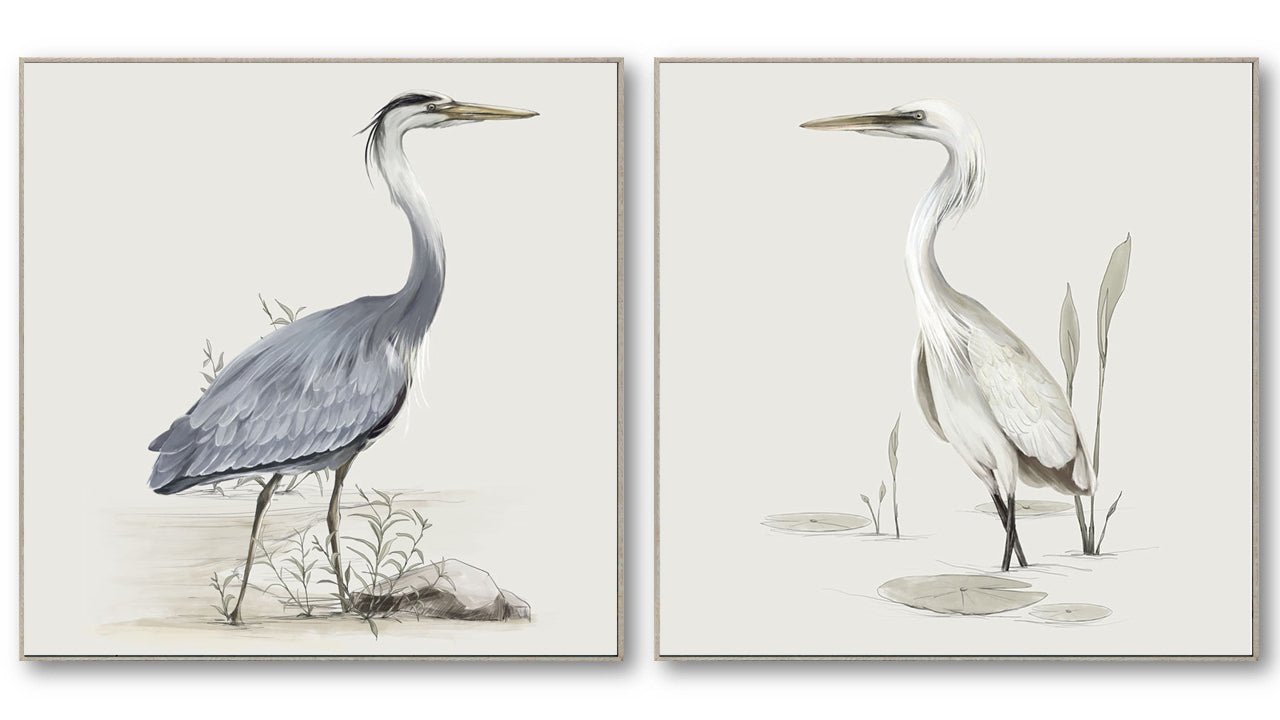 Lakeside Heron Blue #1