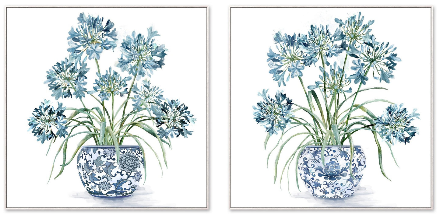 Canvas Art Oriental Blue and White Vase Framed 1