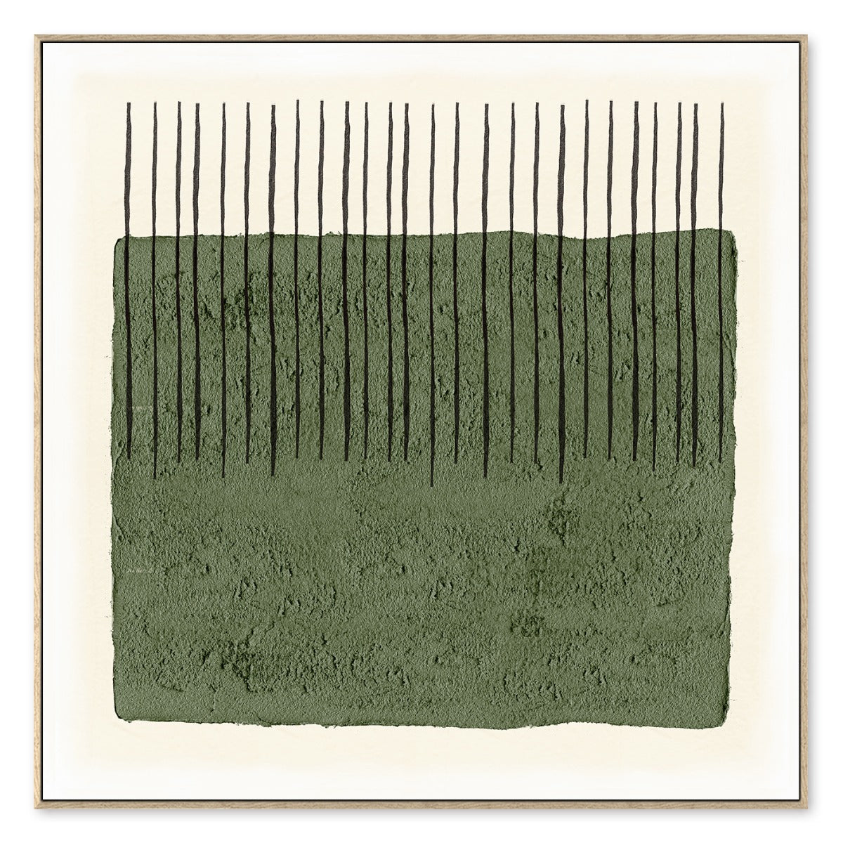 Modern Forest Green Stripe Print 120X120Cm